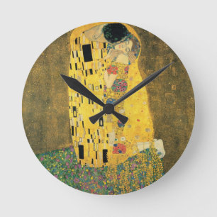 Kyssen - Gustav Klimt Rund Klocka