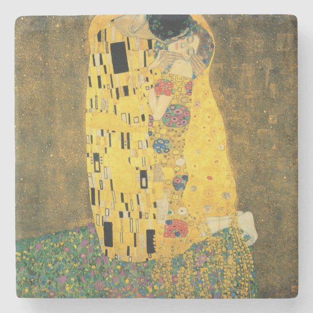 Kyssen - Gustav Klimt Underlägg Sten (Framsidan)