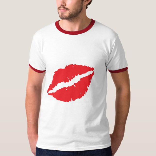 Kyssen markerar design t shirt (Framsida)