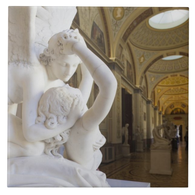 Kyssen mellan Cupid och Psyche, av Antonio Canova Kakelplatta (Framsidan)