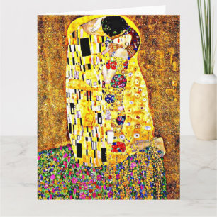 Kyssen som målar vid Gustav Klimt Kort