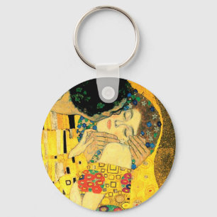 Kyssen vid den Gustav Klimt art nouveau Nyckelring