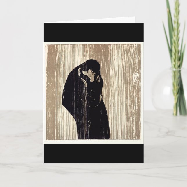 Kyssen vid Edvard Munch lithography, Kort (Framsida)