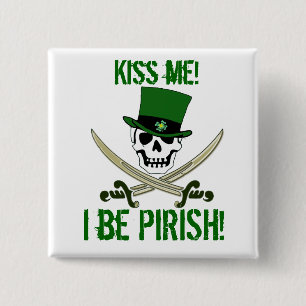 Kysser den Jolly Roger för st patricks day pirate Knapp