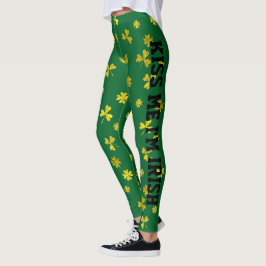 Kysser guld- Shamrocks för st patrick's day mig Leggings