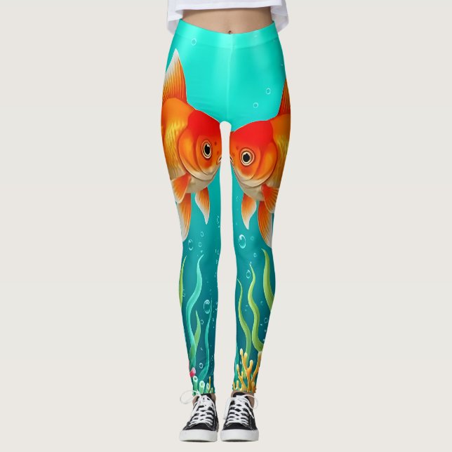 Kysser guldfisk fantasin leggings (Framsida)