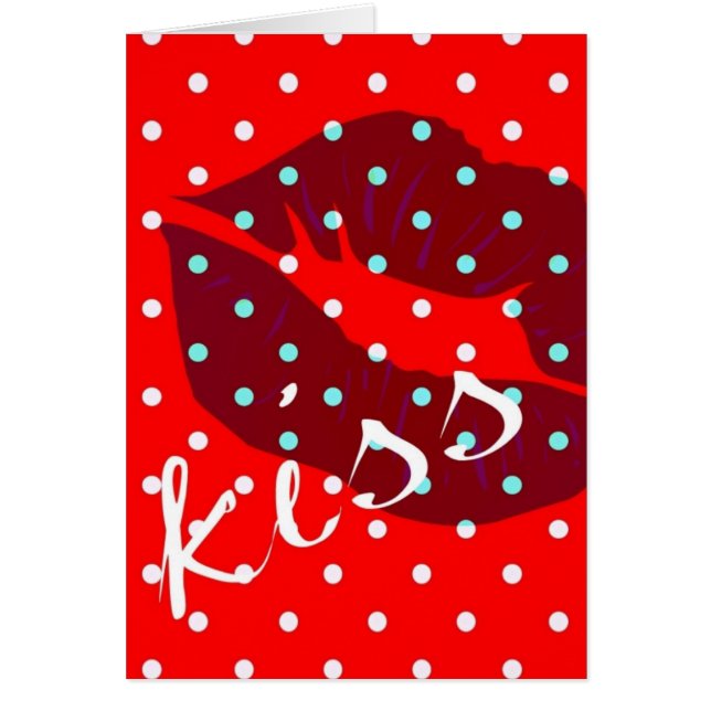 Kyssläppar Hälsningskort (Framsidan)