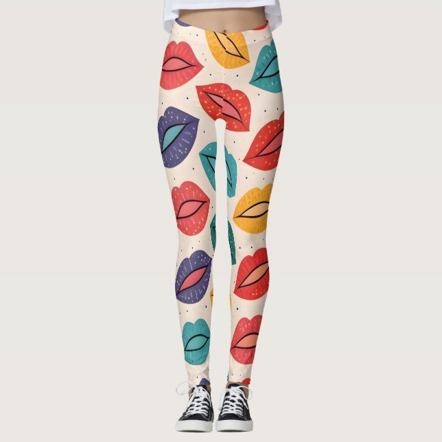 Kyssmönster Leggings (Framsida)