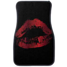 Kysst röd metallisk läppar