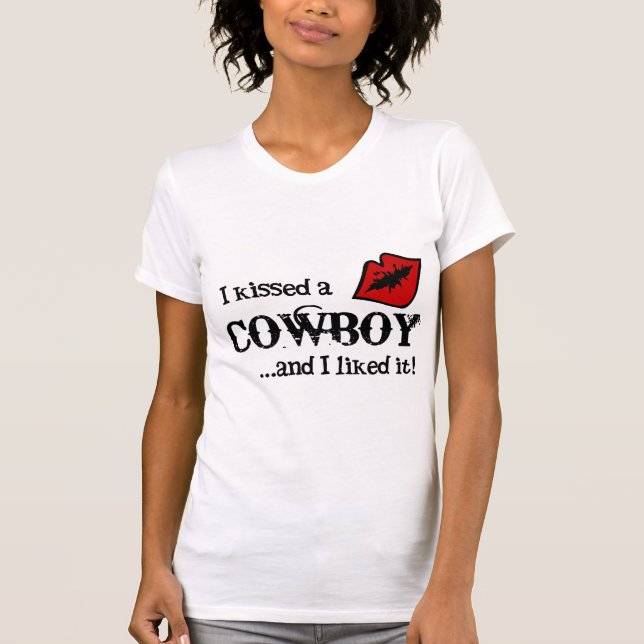 Kysste en Cowboy T Shirt (Framsida)