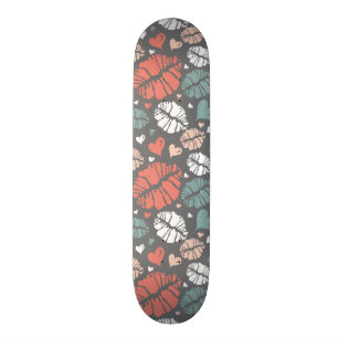 Kysstryck och hjärtamönster old school skateboard bräda 18 cm