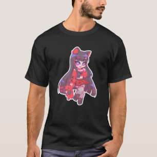 Kyuchandesu Emo Girl Chibi Teckning Cat Alt Girl A T Shirt