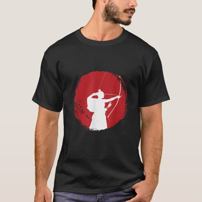 Kyudo Japansk Archer Samurai Warrior Hunter Bowma T Shirt (Framsida)