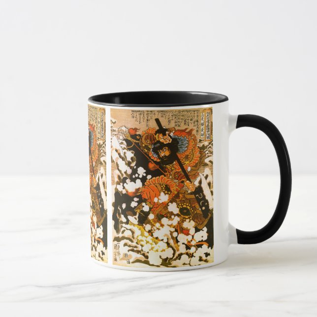 Kyusempo Sakucho Black Stallion Kuniyoshi Fine Art Mugg (Höger)