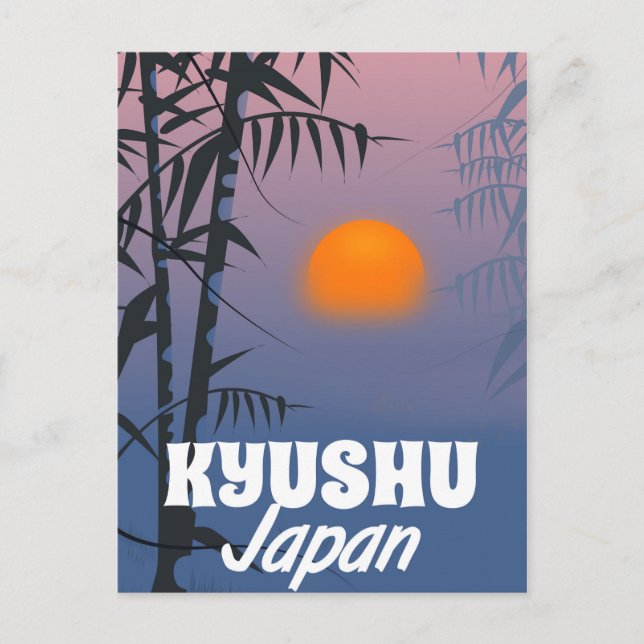 Kyushu Japan vintage resemotivaffisch Vykort (Framsida)