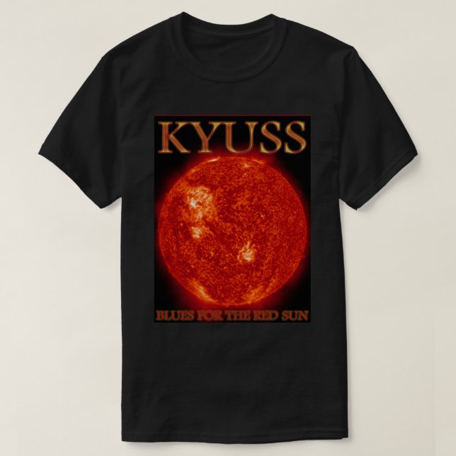 Kyuss - Blått för Röda Sol T Shirt (Design framsida)