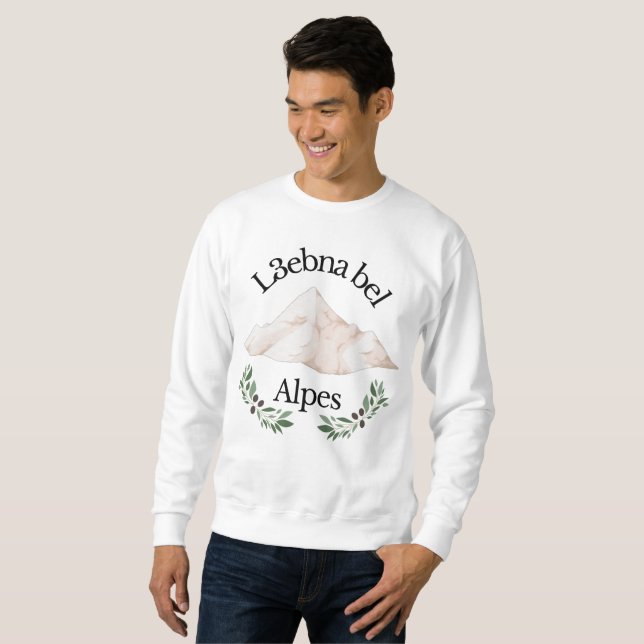 L3ebna bel Alpes Funny Football Lång Ärmad Tröja (Hel framsida)