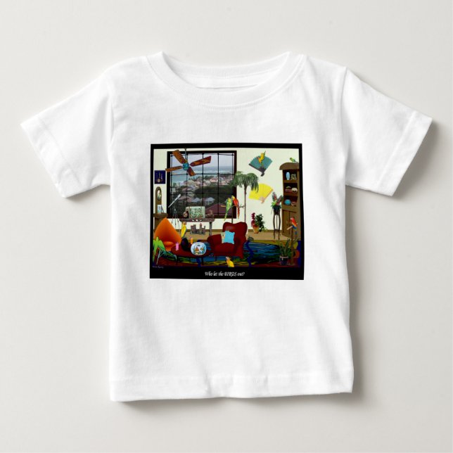 L5At vem FÅGLARNA ut? WOW för baby T Tee Shirt (Framsida)