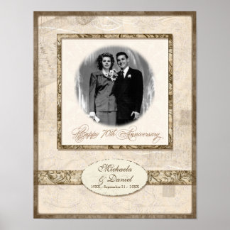 L744 11x14 70-årsdag Personlig med foto Poster