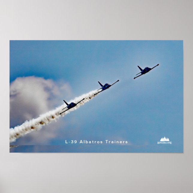 L-39 Albatros jet över Higgins Sjö, MI Poster (Framsidan)