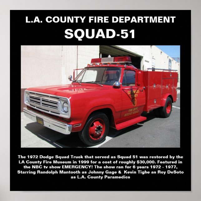L.A. County Fire Dept Squad-51 Print Poster (Framsidan)