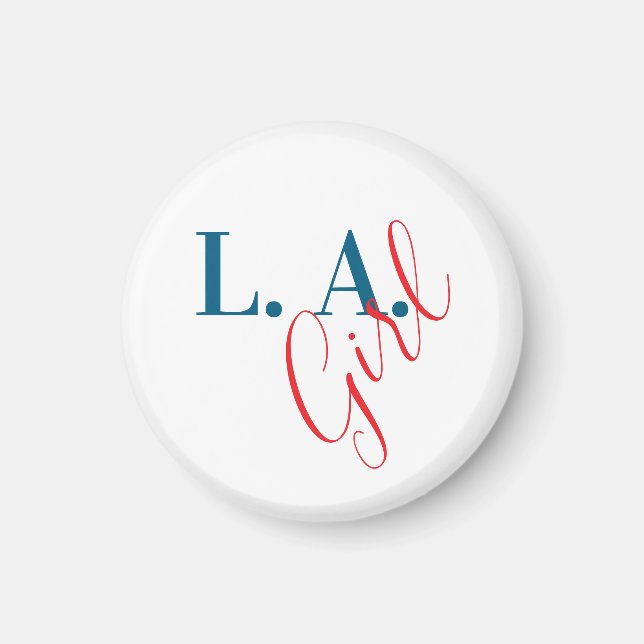 L. A. Tjej Los Angeles Modern Minimalist Enkel Magnet (Framsidan)