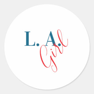 L. A. Tjej Los Angeles Modern Minimalist Enkel Runt Klistermärke