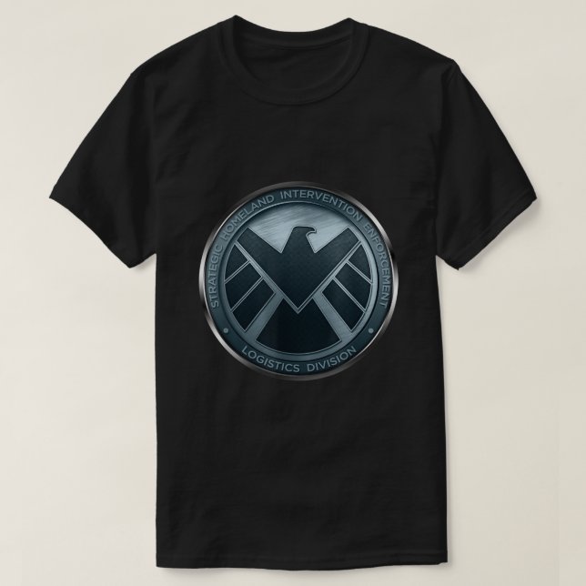 l Agent of SHIELD Eagle Shimmer Badge T Shirt (Design framsida)