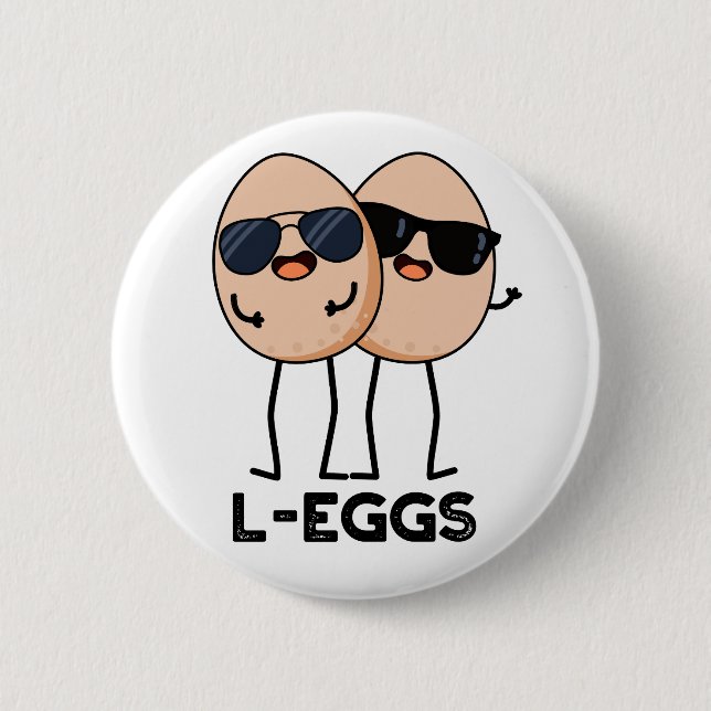 L-ägg Funny Egg Pun Knapp (Framsida)