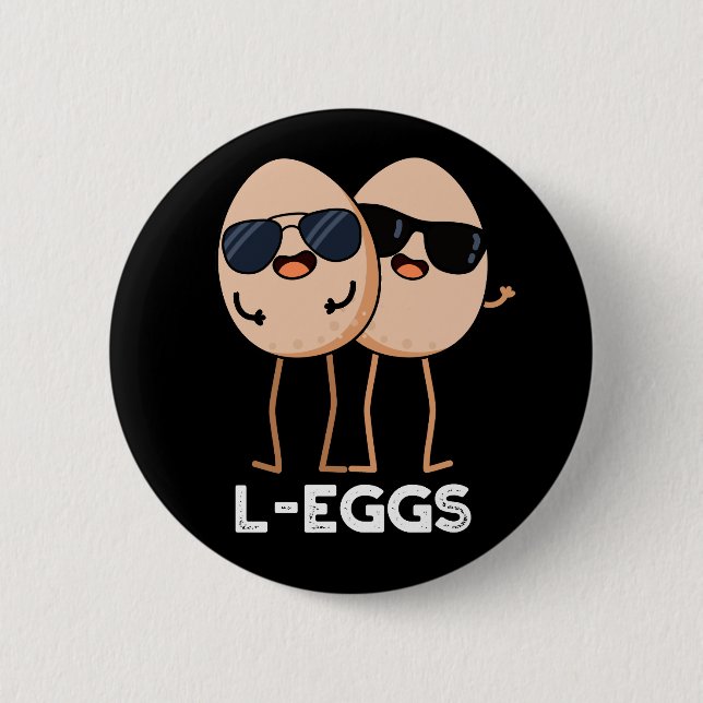 L-ägg Funny Egg Pun Mörk BG Knapp (Framsida)