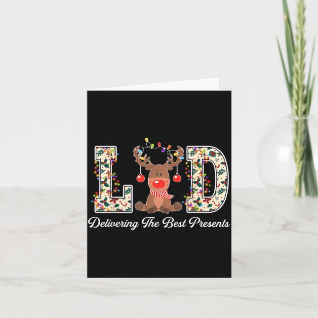 L&amp;d Delivering The Nurse Reindeer Christmas  Kort (Framsida)