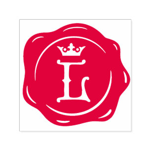 L - Antique Vax Seal Gothic Krona Initial Brev Självfärgande Stämpel