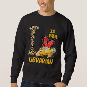 L Är För Bibliotekarie Värdering Leopard Tillbaka Lång Ärmad Tröja