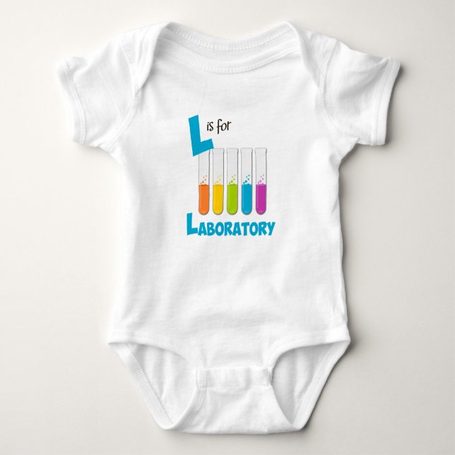 L är för laboratoriumvetenskap & kemidesign tee shirt (Framsida)