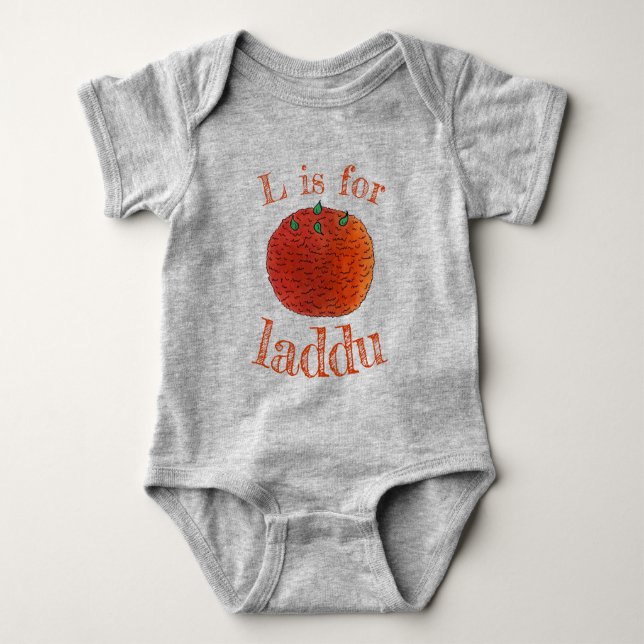 L är för Laddu Laddoo Avinsh Indian Sweet Food T Shirt (Framsida)