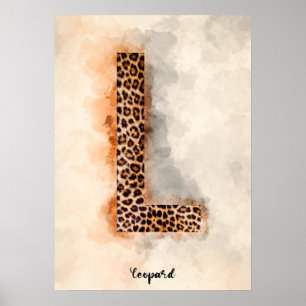 L är för leopard poster