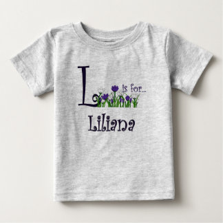 L är för Liliana Cute Vår blommor T-shirt