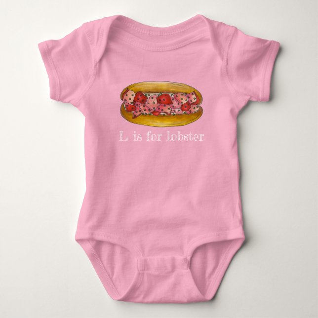 L är för Lobster Maine Seafood Sandwich Roll Food Tee Shirt (Framsida)
