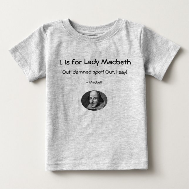 L är till Dam Macbeth ・ En liten Shakespeare Shirt T (Framsida)