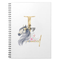 L brev personlig namn monogram med häst