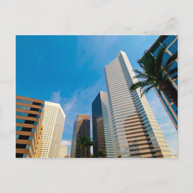 l centrala stiga upp byggnad i Houston, Texas. Vykort (Framsida)