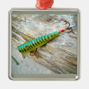 L Cooper Goo Goo Öga Antique Fishing Lure Julgransprydnad Metall
