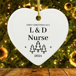 L&D Labour Delivery Nurse Första jul Julgransprydnad Keramik
