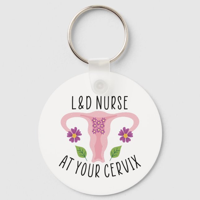 L&D-sjuksköterska vid Cervix-, Labour- och Deliver Nyckelring (Framsida)