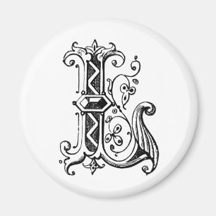 L dekorativt brev magnet