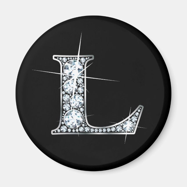 ’L’ Diamond Bling Magnet (Framsidan)