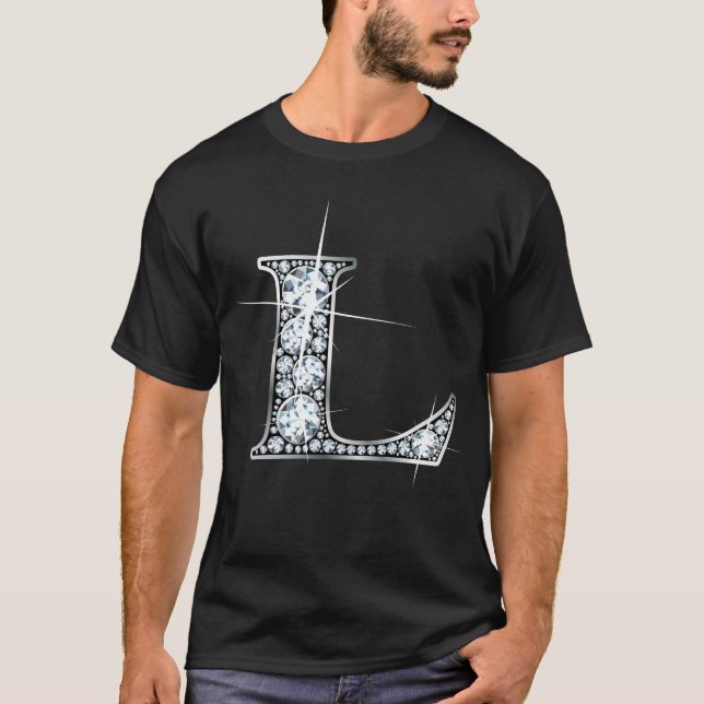 "L" Diamond Bling T-Shirt (Framsida)