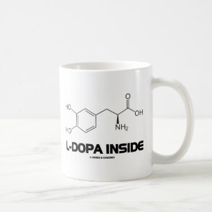 L-Dopa insida (Levodopa den kemiska molekylen) Kaffemugg