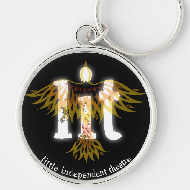 l.i.t. färglogotypkeychain rund silverfärgad nyckelring (Framsidan)