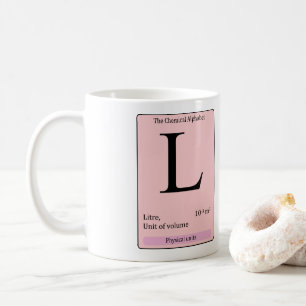 L initial kemisk alfabet mugg